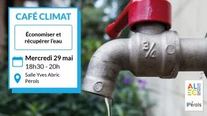 Affiche Café Climat - Économiser et récupérer l'eau