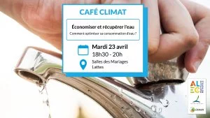 Affiche Café Climat - Économiser et récupérer l'eau