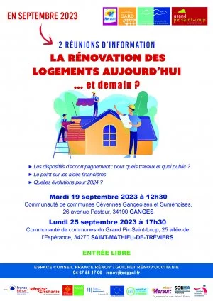 Affiche Réunion d'information sur le service public de la rénovation énergétique France Rénov'